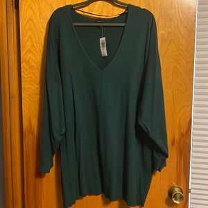Torrid 4x green vneck sweater